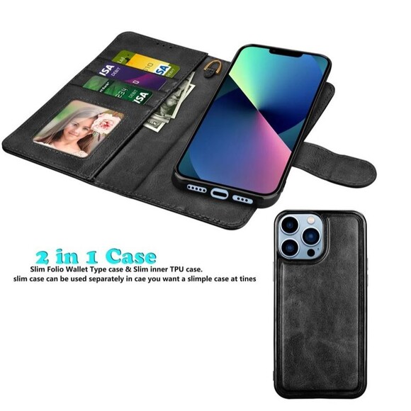 Wallet Phone Cases for Iphone 13 Pro / 13 Mini / 13 Pro Max,  PU Leather [Wrist - Picture 4 of 12